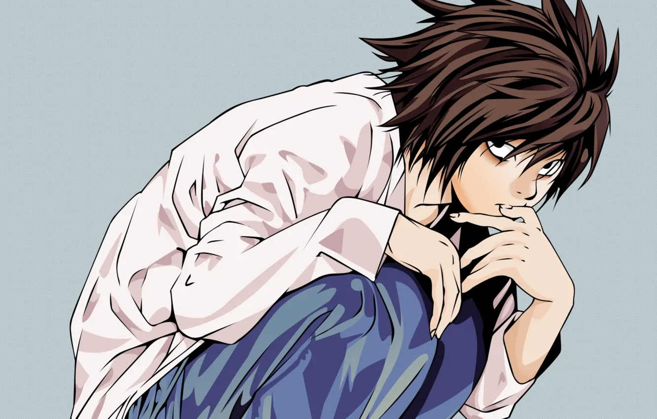 Photo wallpaper look, anime, guy, Death Note, death note