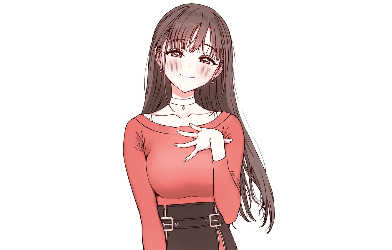 Photo wallpaper girl, long hair, anime, beautiful, pretty, attractive, handsome, shirt