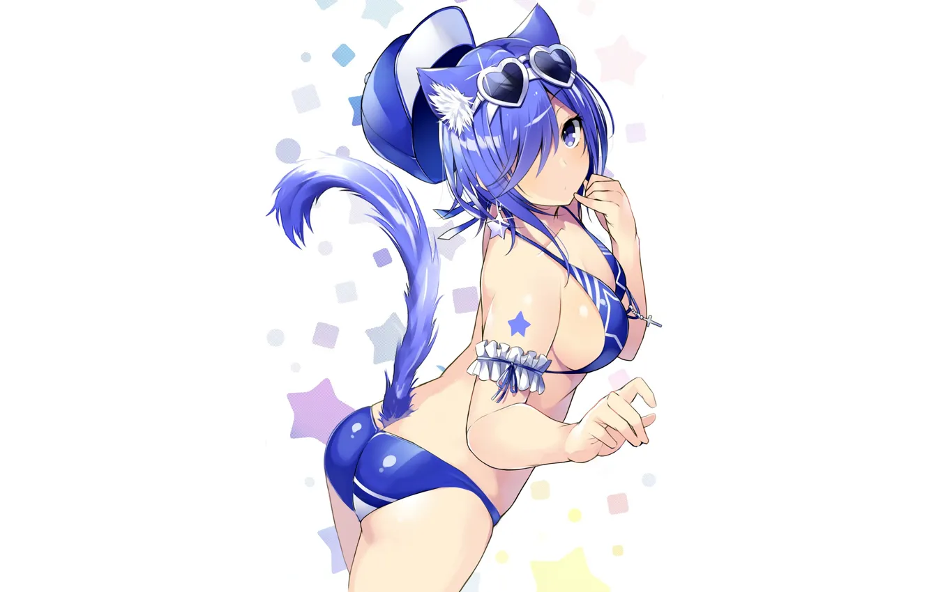 Photo wallpaper girl, sexy, ass, cleavage, boobs, animal ears, anime, beautiful