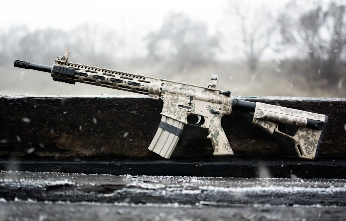 Photo wallpaper weapons, camouflage, AR-15, assault rifle