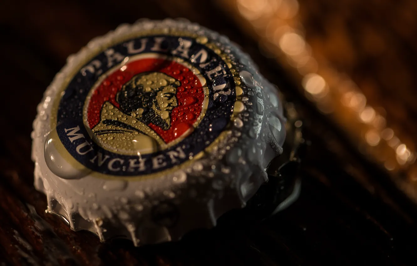 Photo wallpaper metal, human figure, beer cap