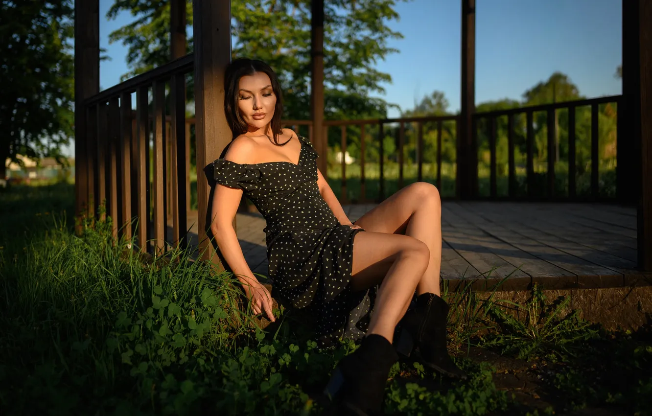 Photo wallpaper girl, sexy, Wallpaper, sweetheart, model, bright, boots, makeup