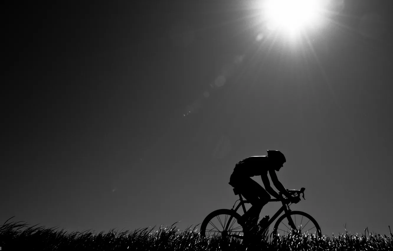Photo wallpaper nature, mood, the evening, athlete, cyclist, road bike