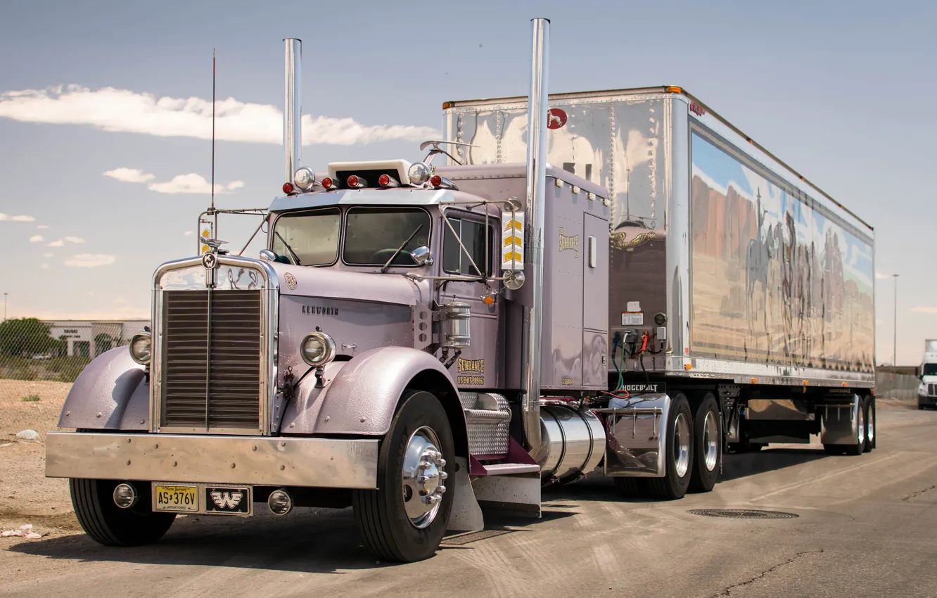 Photo wallpaper truck, the front, tractor, 1956, Kenworth