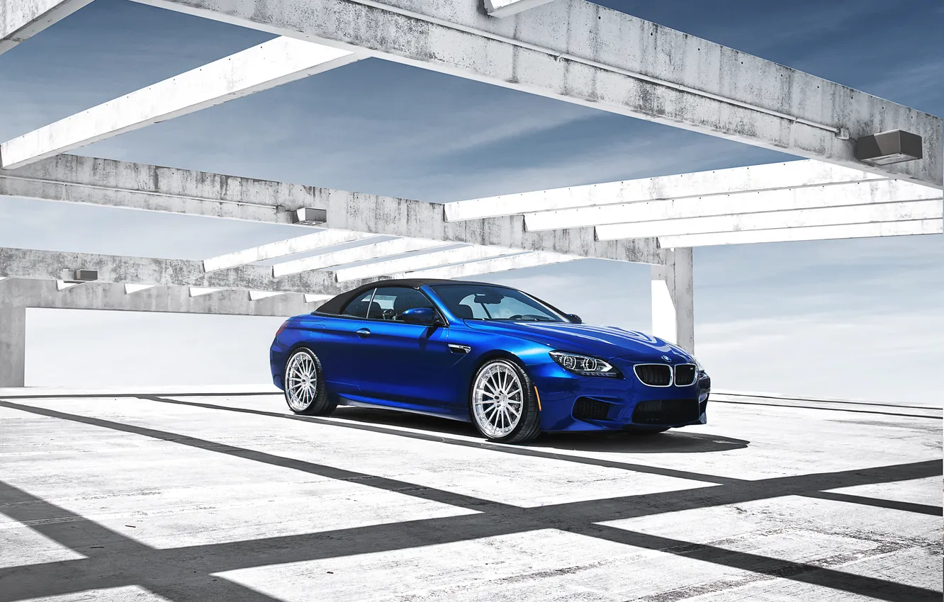 Photo wallpaper the sky, blue, BMW, BMW, convertible, Front, blue, Cabrio