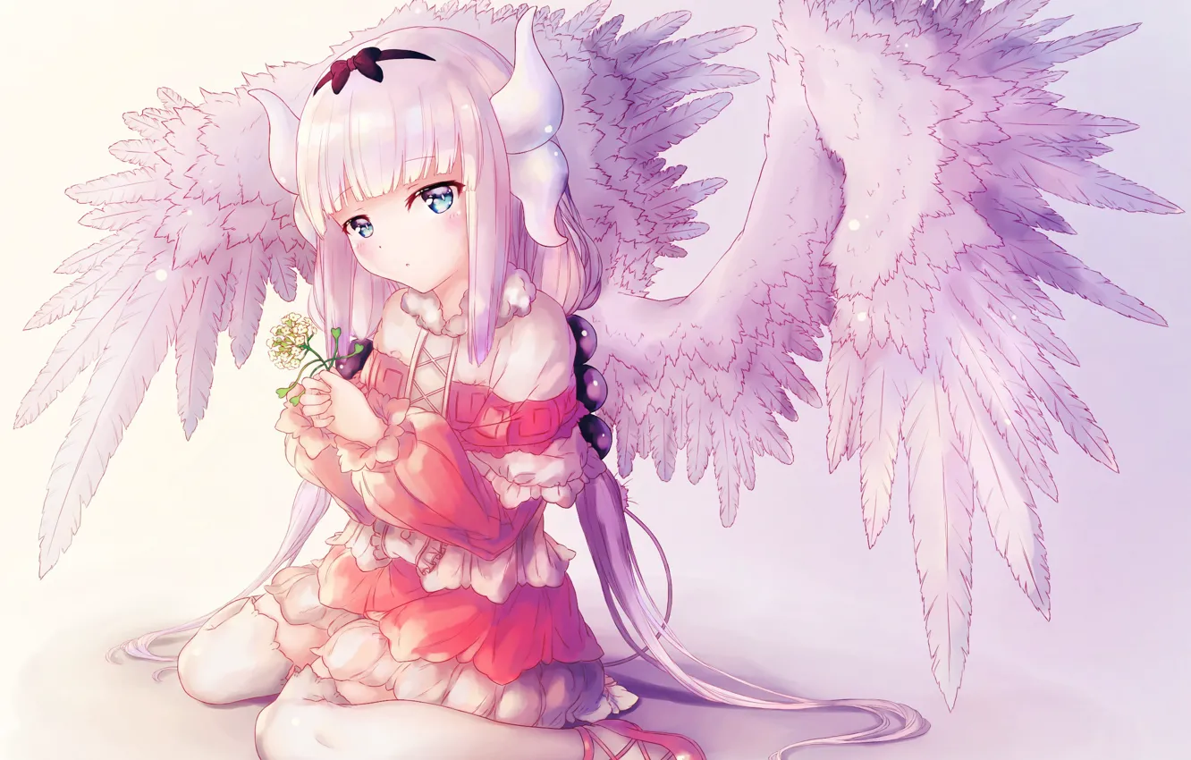 Photo wallpaper wings, anime, art, girl, Kobayashi-san Chi no Maid Dragon