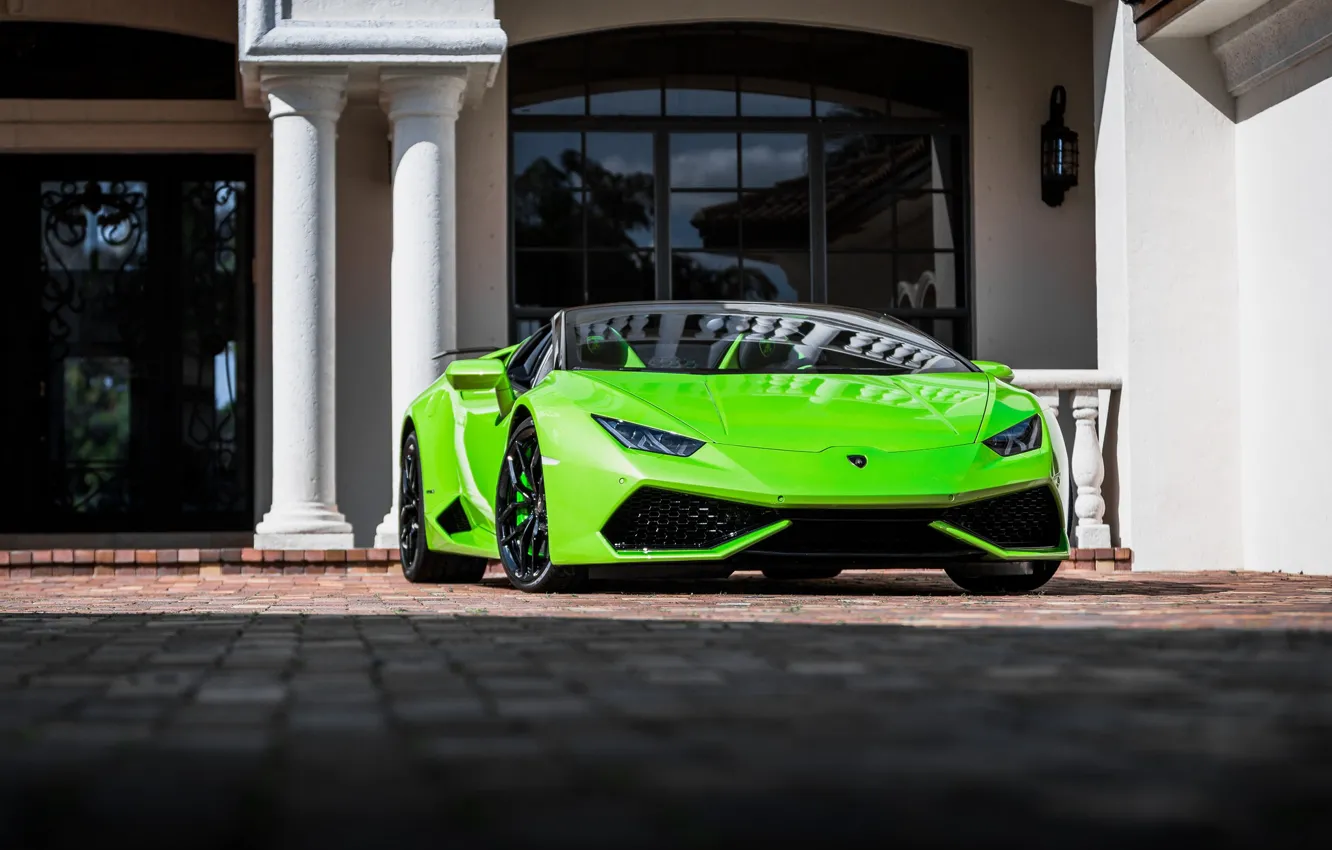 Photo wallpaper Lamborghini, Green, Italia, VAG, Huracan