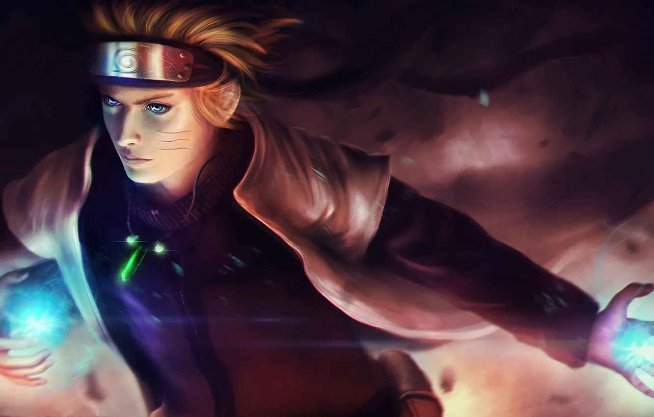 Photo wallpaper glow, sphere, Naruto, anime, art, Naruto Shippuden