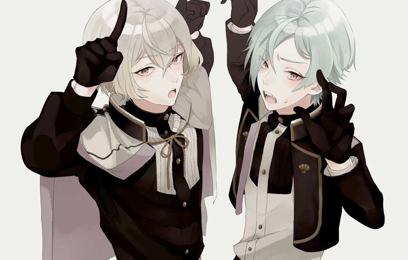 Photo wallpaper anime, art, guy, two, characters, Touken Ranbu, Dance of swords