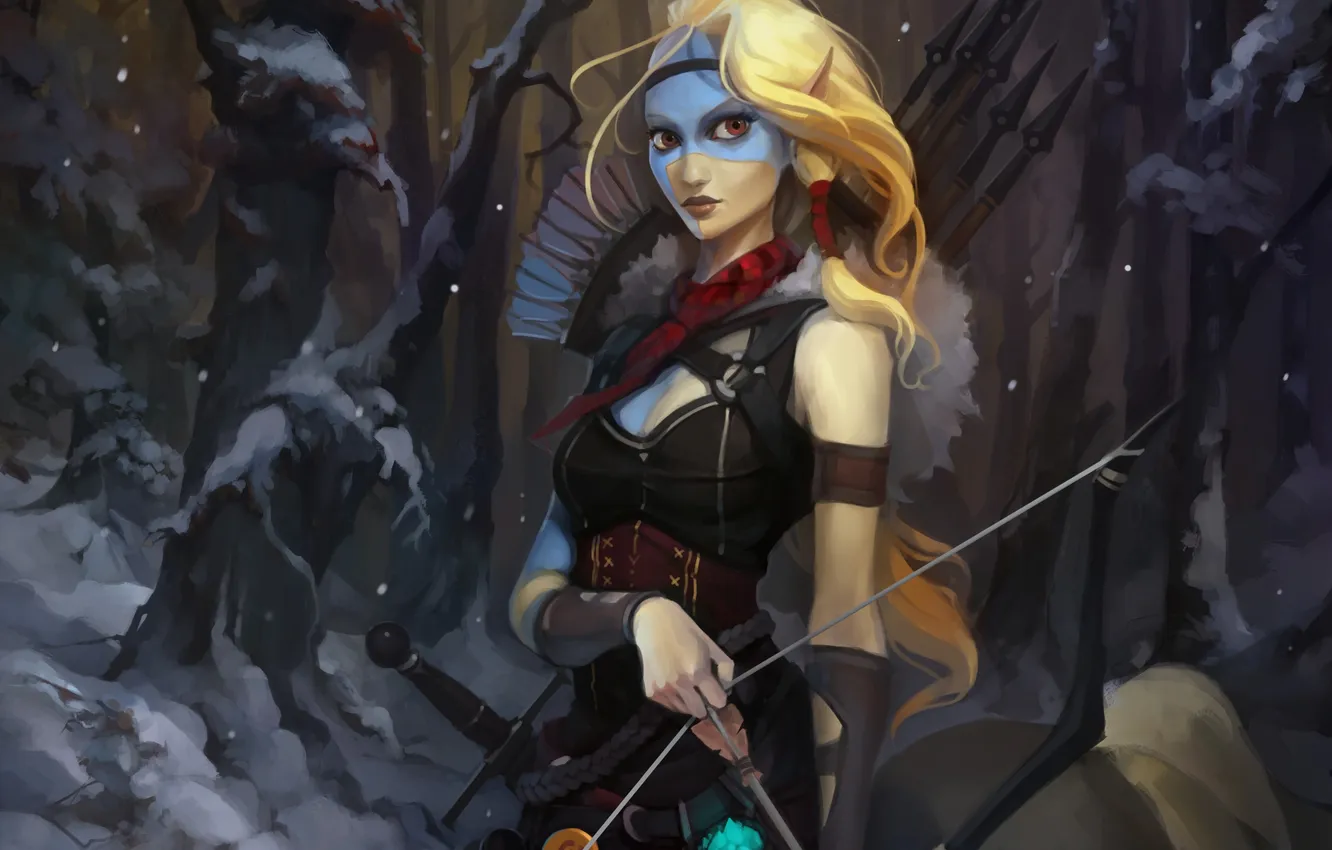 Photo wallpaper bow, arrows, fan art, The Banner Saga, Horseborn