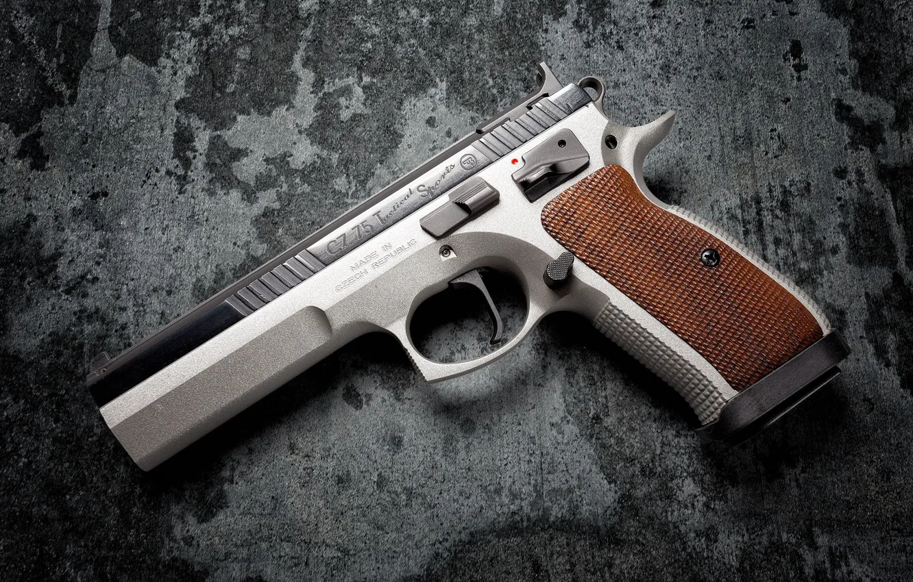 Photo wallpaper gun, background, CZ 75