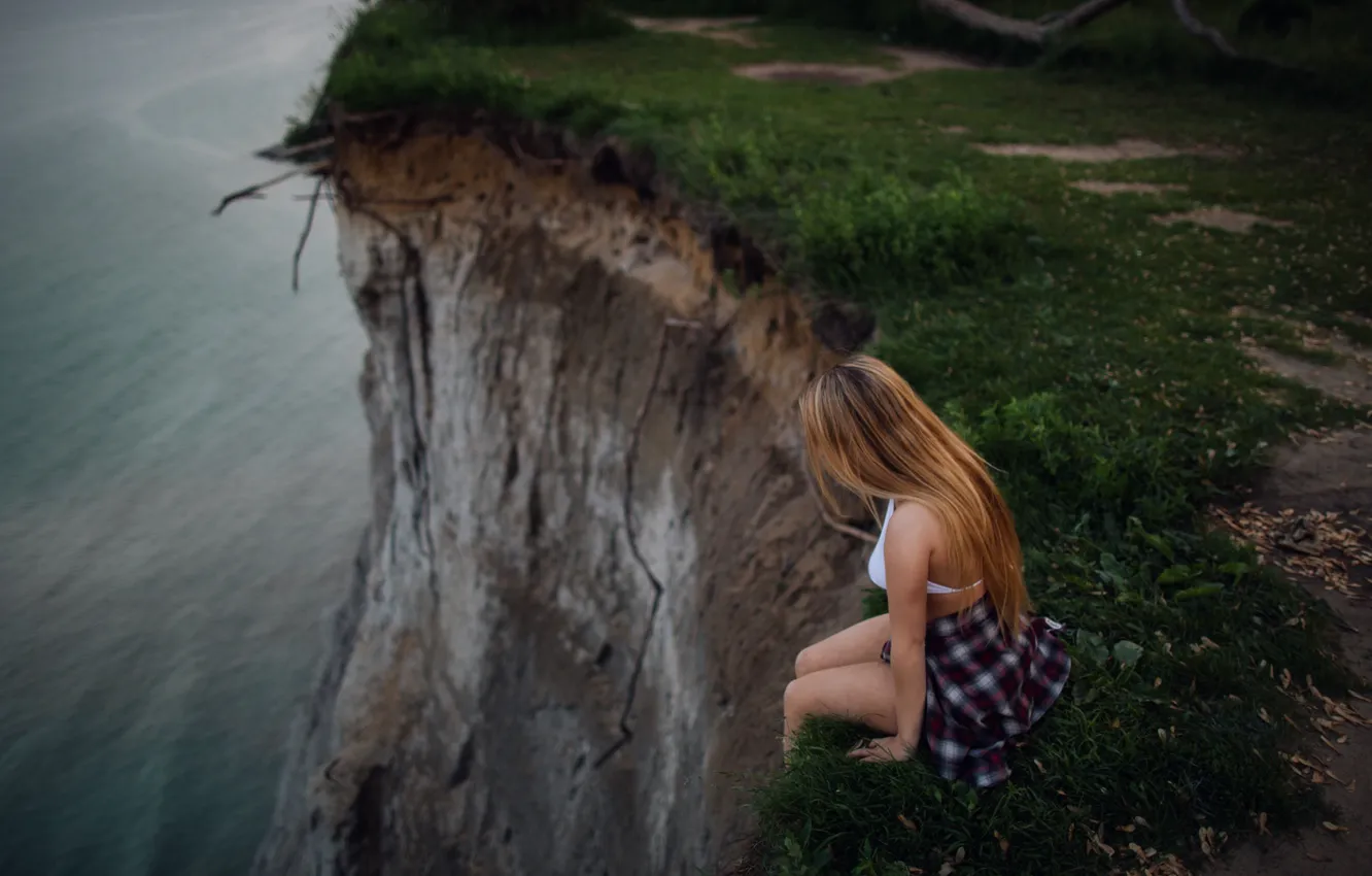 Photo wallpaper girl, open, shirt