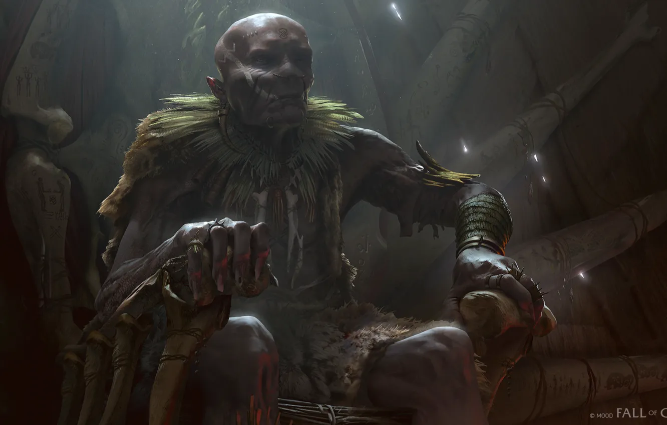 Photo wallpaper aboriginal, the leader, Fall Of Gods, Utgard Throne