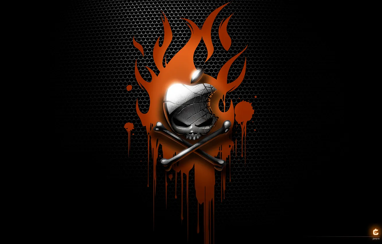 Photo wallpaper Skull, Paint, Bones, Hackintosh