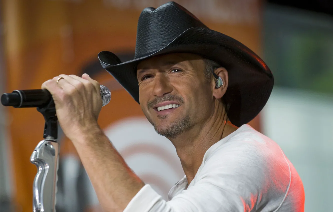 Photo wallpaper scene, hat, microphone, cowboy, song, country, country, Tim McGraw