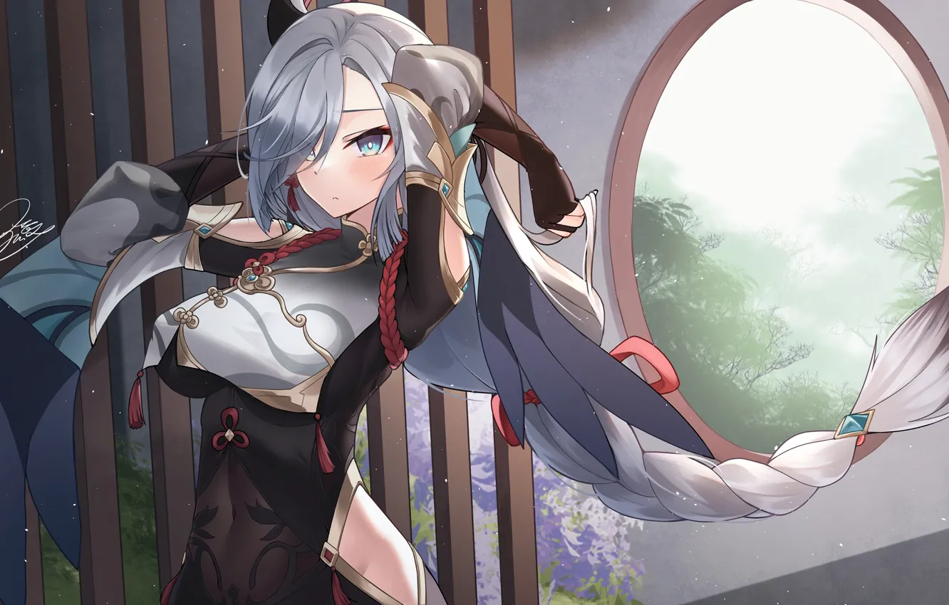 Photo wallpaper Shenhe, sexy girls, dampak genshin