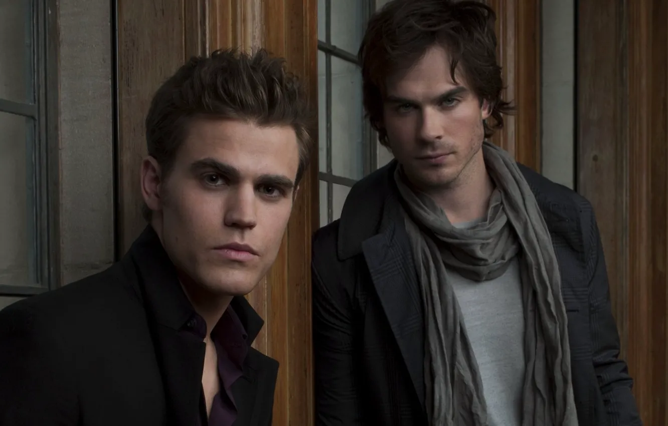 Photo wallpaper the series, The Vampire Diaries, stefan, Damon