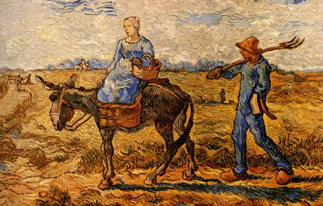 Photo wallpaper Vincent van Gogh, Morning Peasant, Couple Going to Work