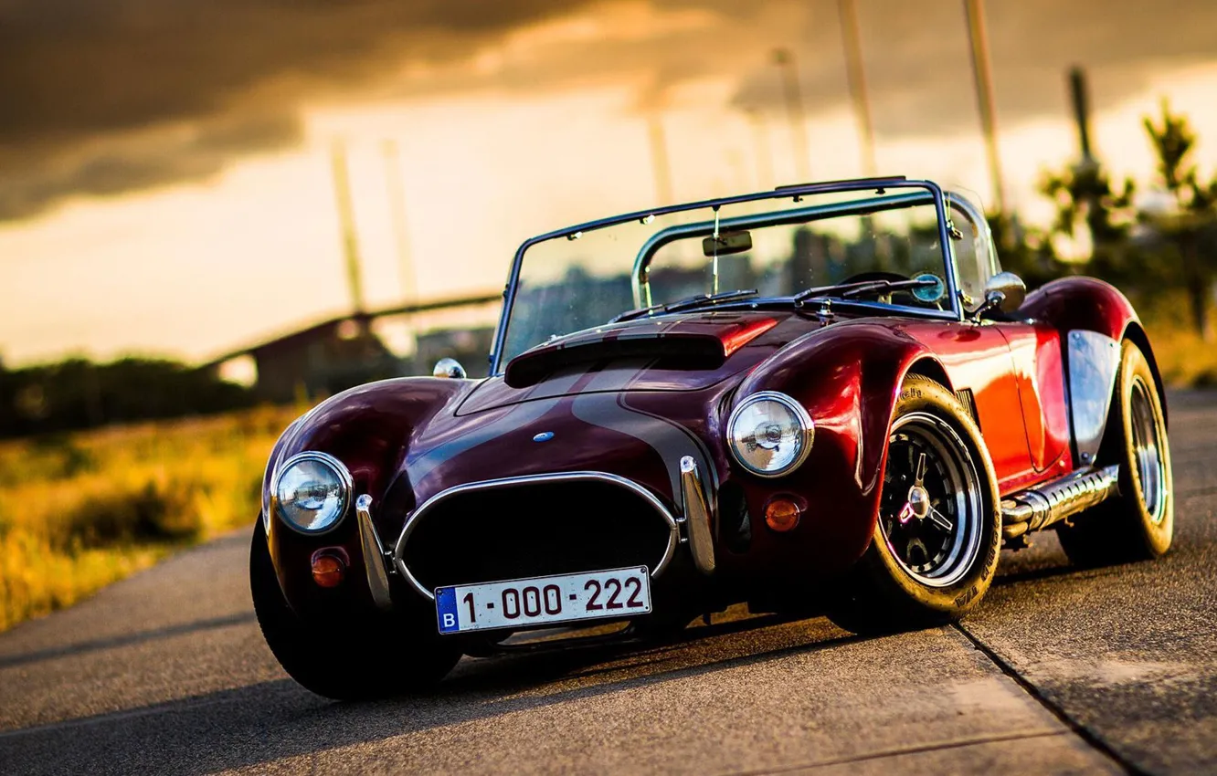 Photo wallpaper car, red, ford, shelby, cobra