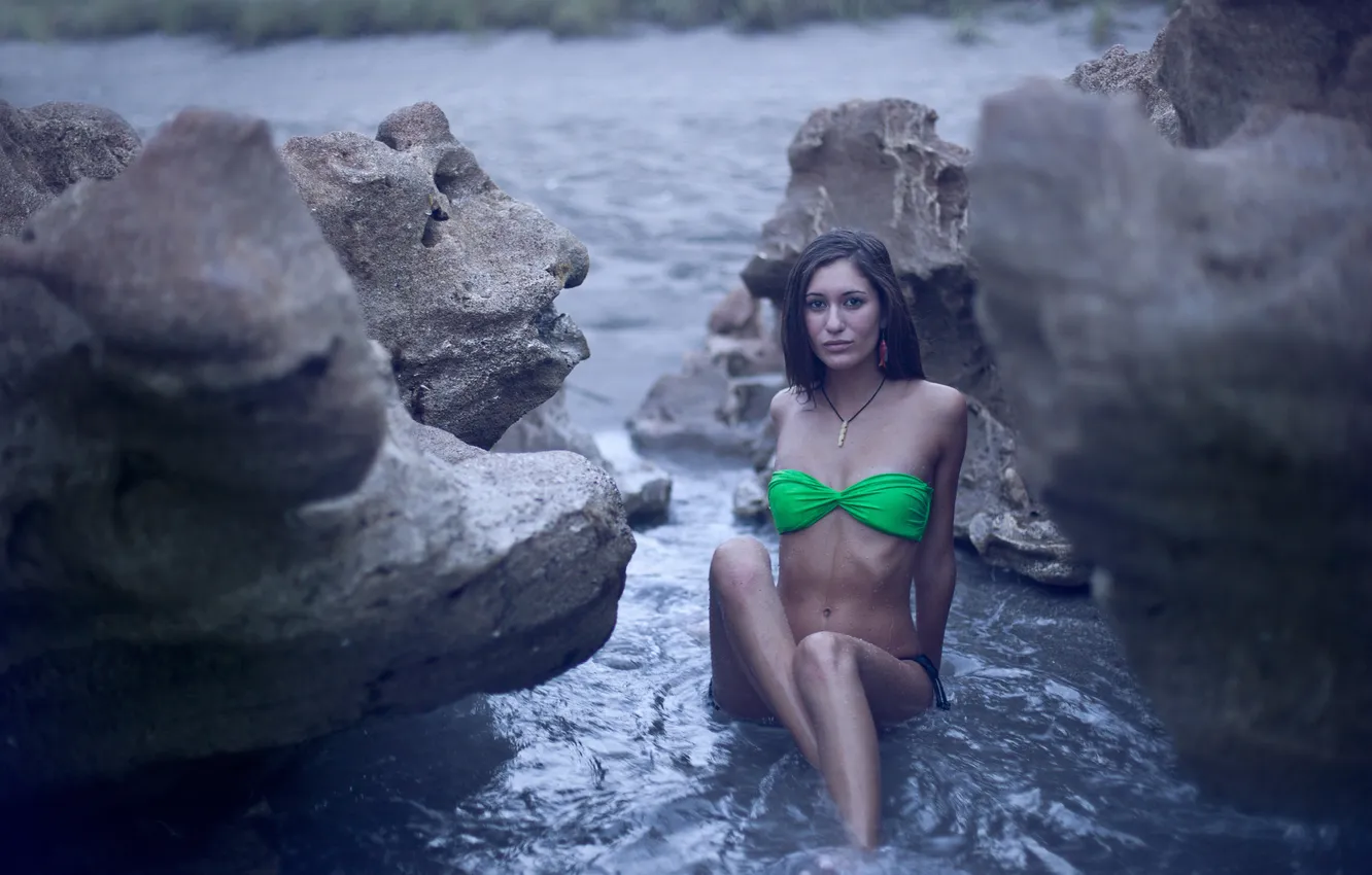 Photo wallpaper look, girl, rocks, photographer, girl, Brian Storey