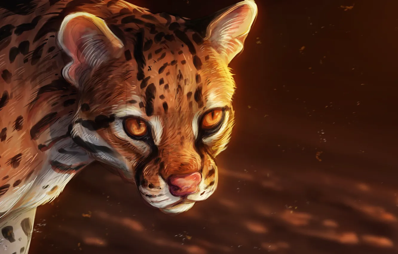 Photo wallpaper background, leopard, by roseshards