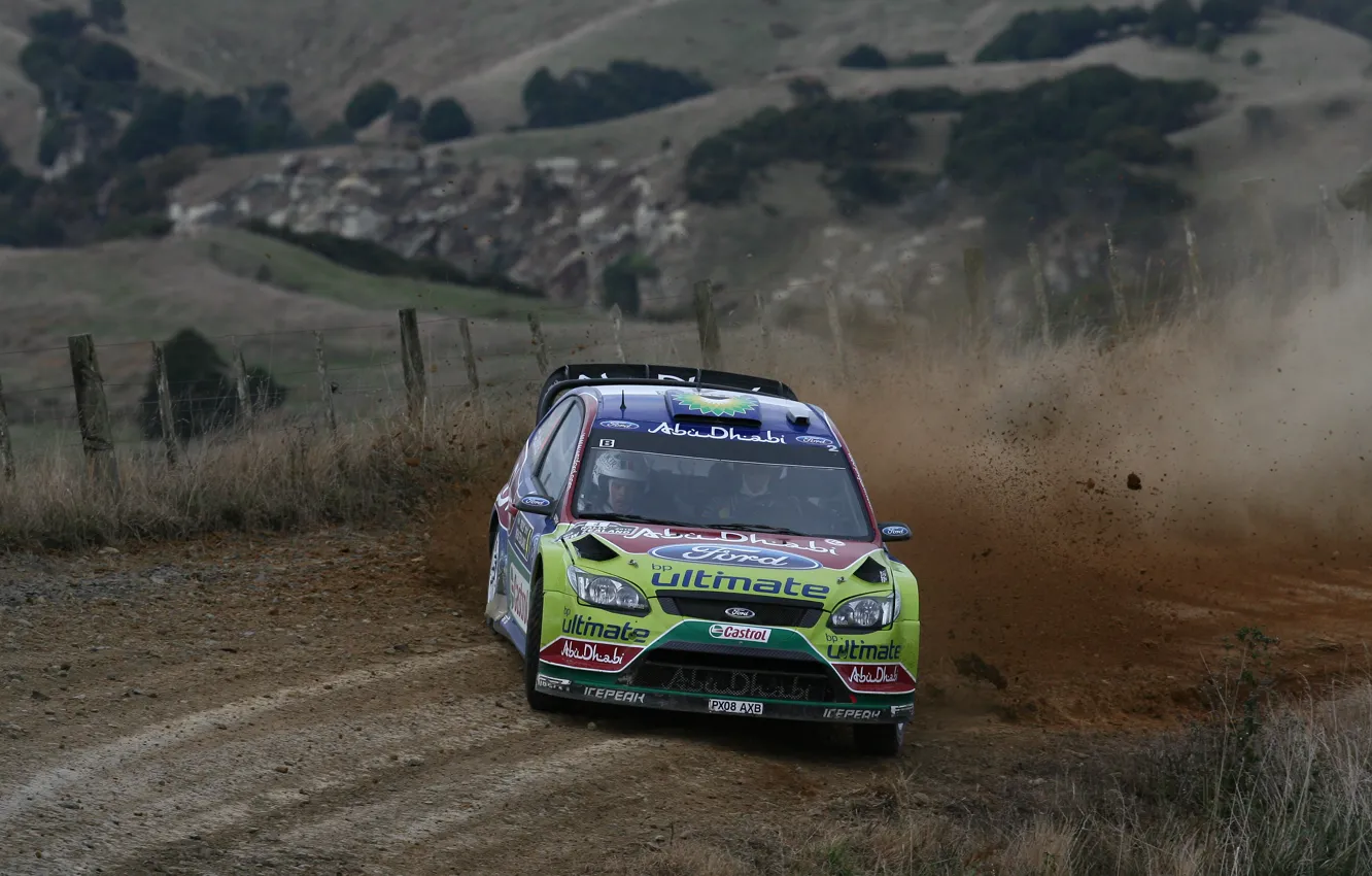 Photo wallpaper Ford, Ford, Skid, Focus, WRC, Rally, Focus, The front