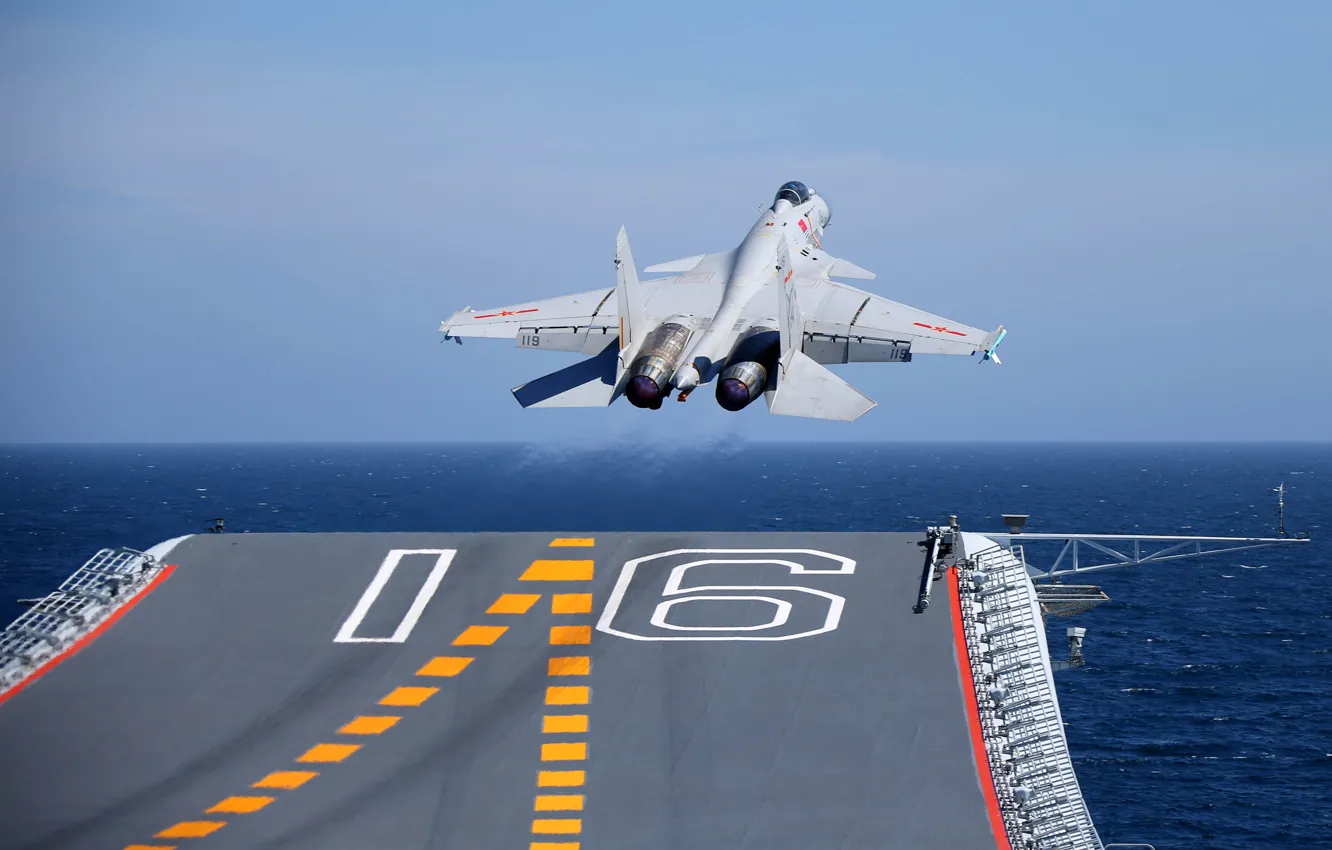 Photo wallpaper Fighter, The carrier, THE CHINESE NAVY, Shenyang J-15