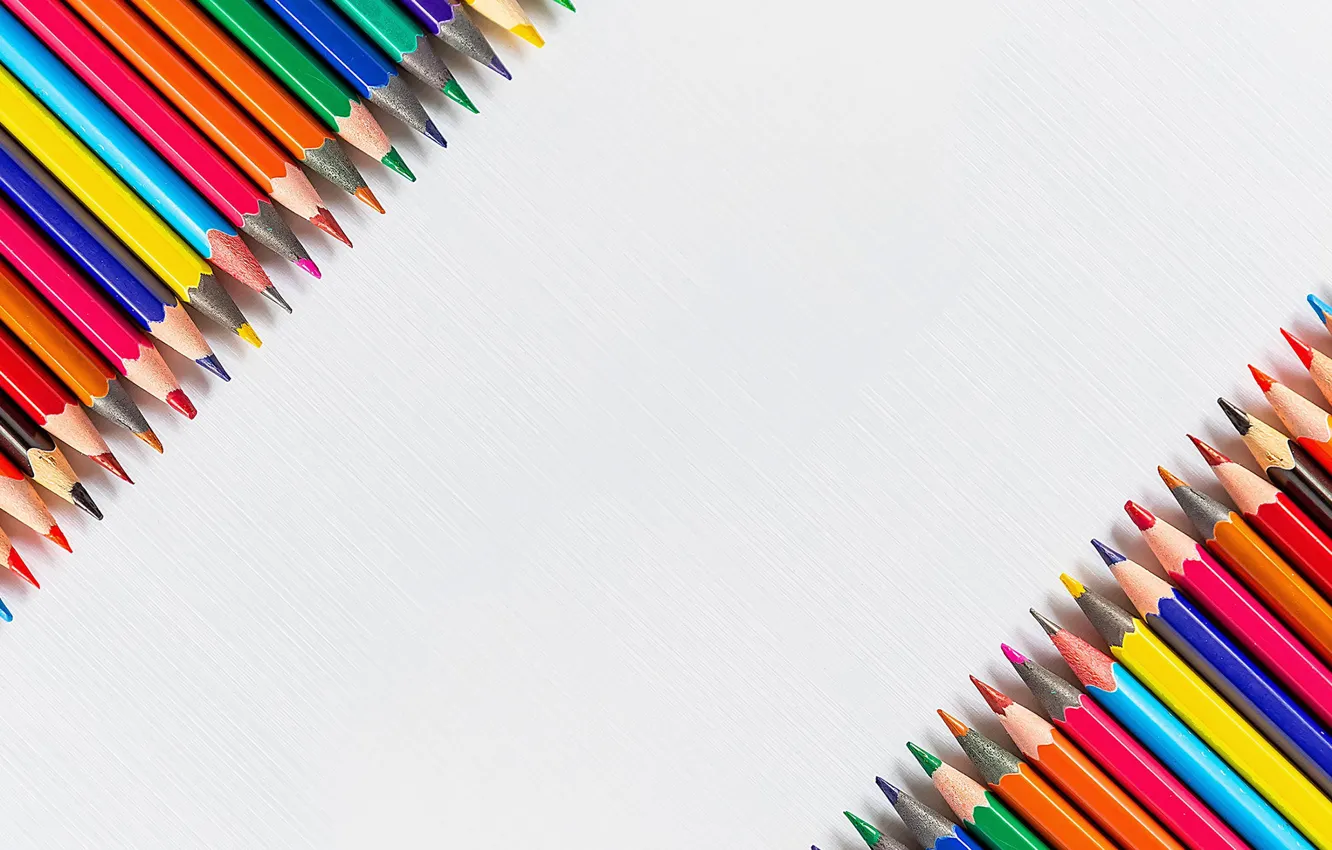Photo wallpaper colored, pencils, school