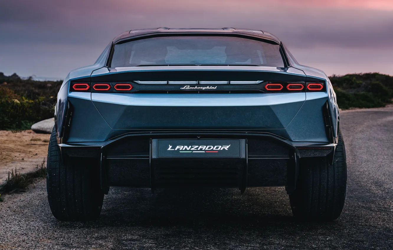 Photo wallpaper Lamborghini, rear view, Lamborghini Lanzador Concept, Thrower