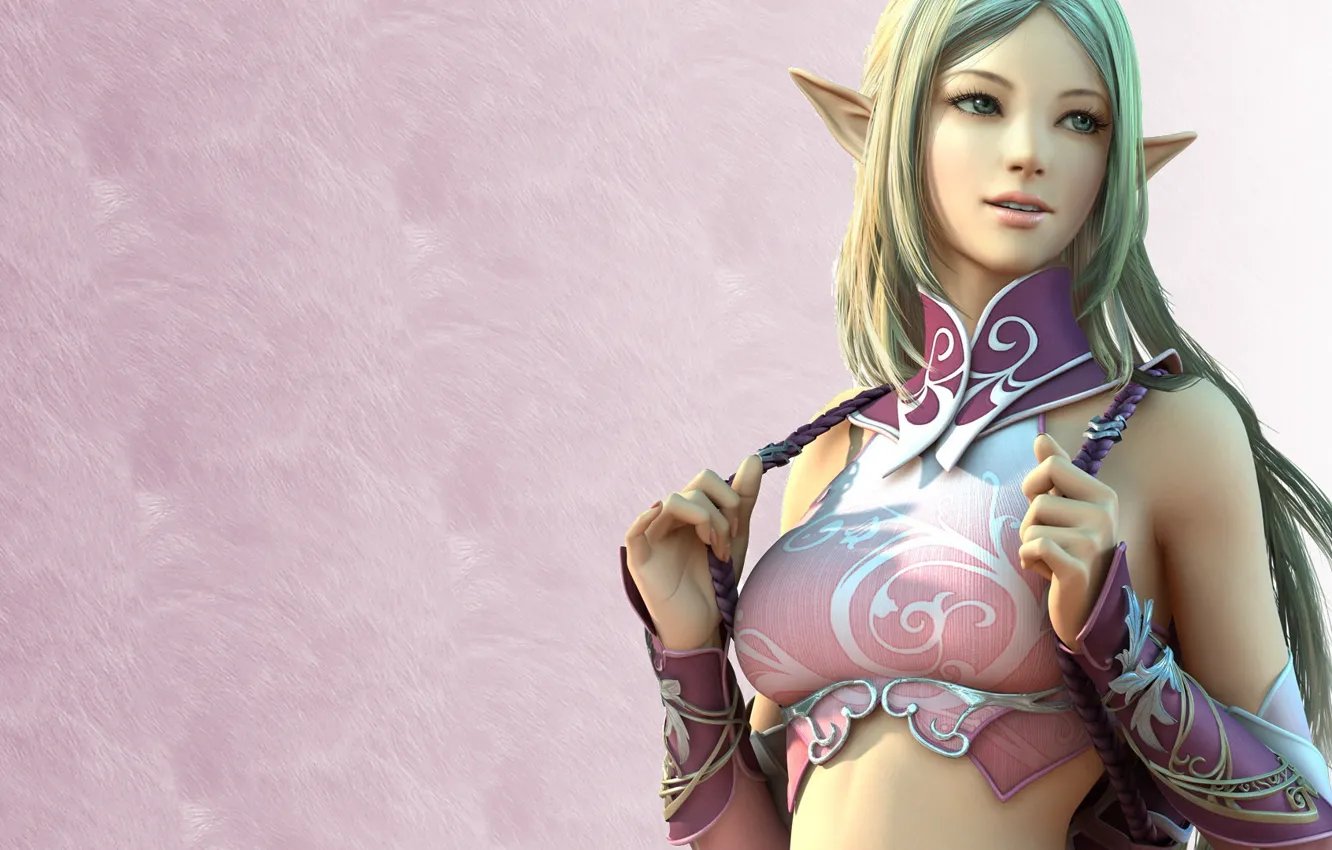 Photo wallpaper girl, game, elf, girl, Lineage, line, game wallpapers, elf