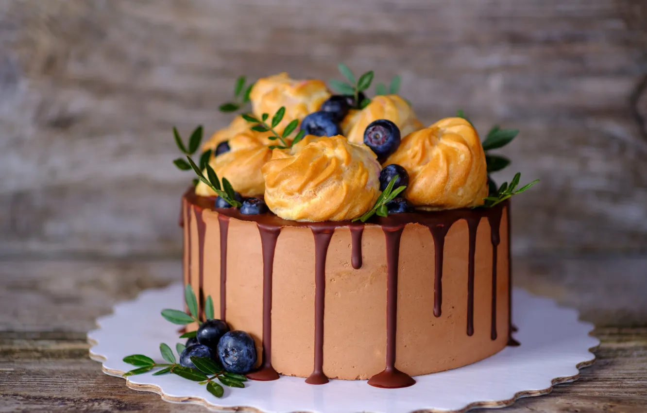 Photo wallpaper berries, chocolate, sweets, cake, cakes