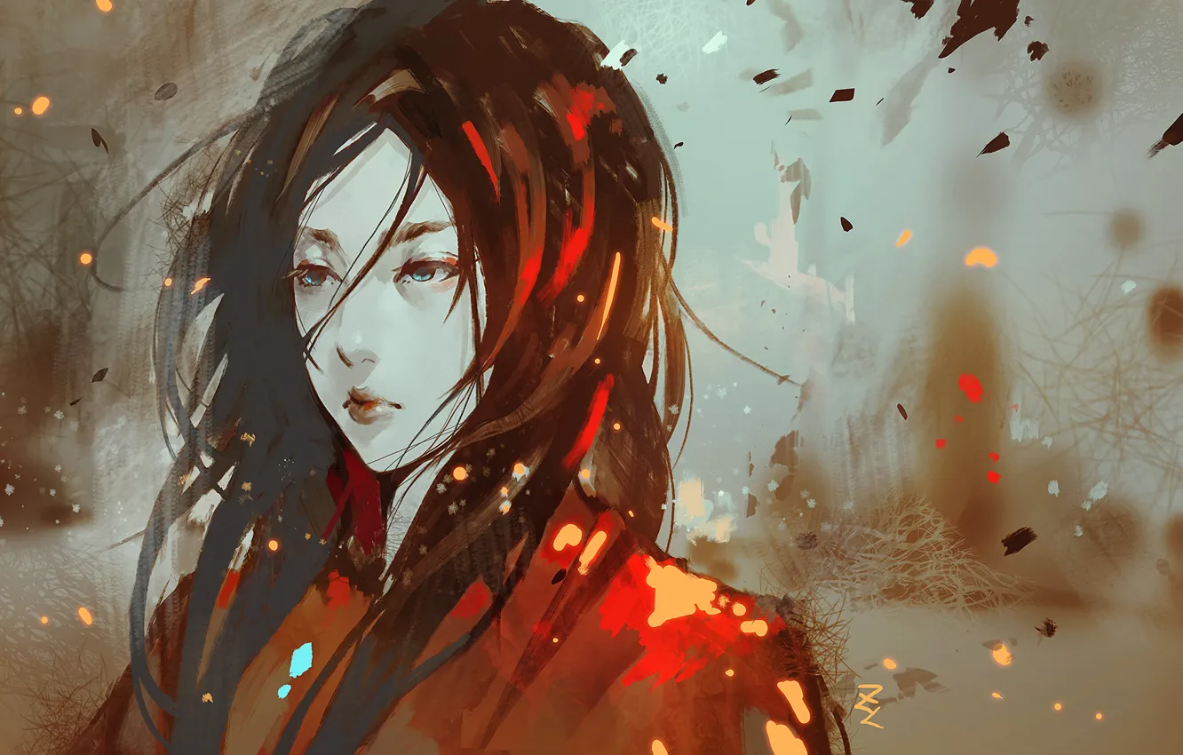 Photo wallpaper girl, art, Asian, Zudarts Lee