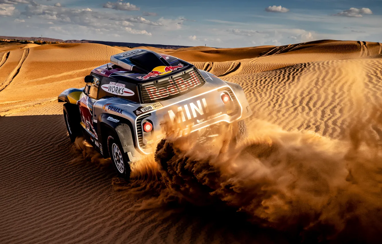 Photo wallpaper Sand, Auto, Mini, Sport, Machine, Car, 308, Rally, Dakar, Dakar, Dunes, Rally, Dune, Buggy, Buggy, …
