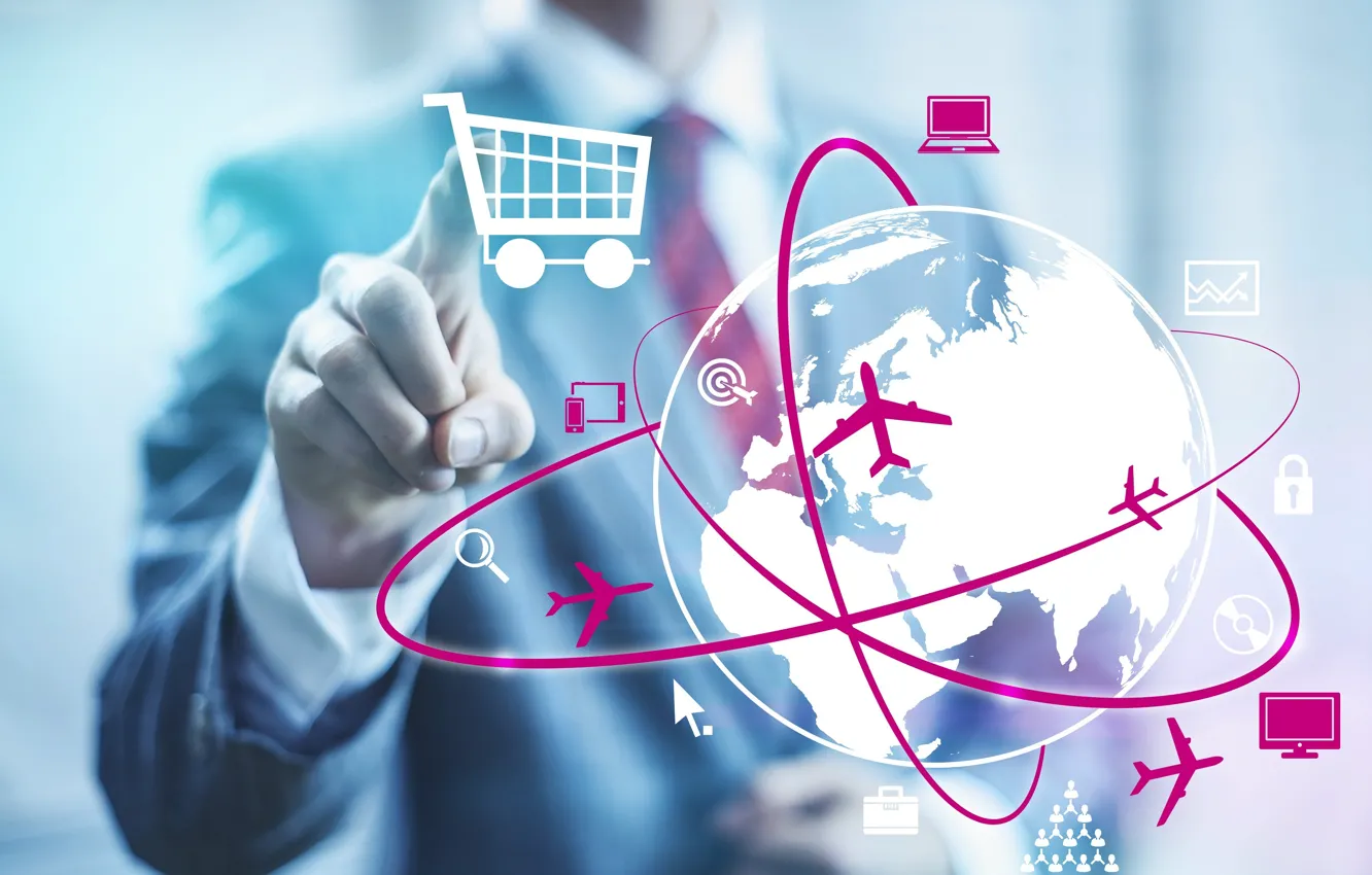 Photo wallpaper Internet, the globe, business, selling