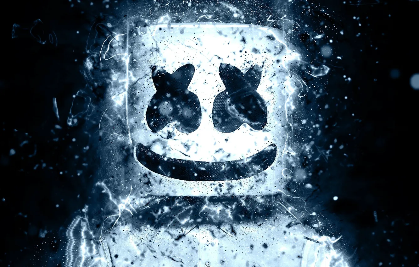 Photo wallpaper smile, mask, smiley, DJ Marshmello