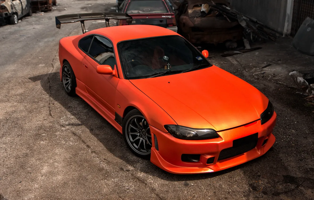 Photo wallpaper S15, Silvia, Nissan, orange