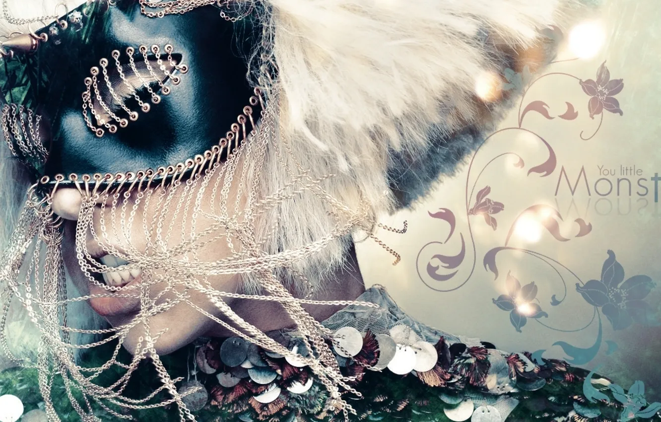 Photo wallpaper face, mask, charm