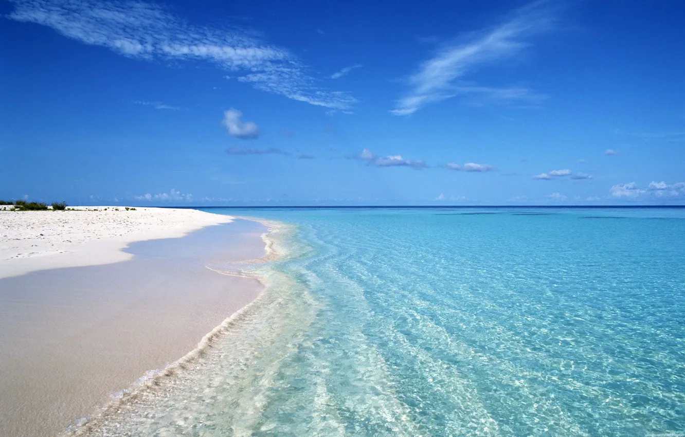Photo wallpaper beach, clear water, the ocean, white sand