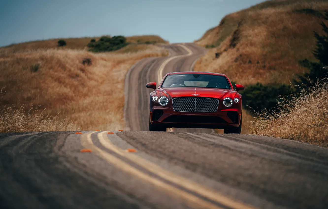 Photo wallpaper markup, coupe, Bentley, on the road, 2019, Continental GT V8