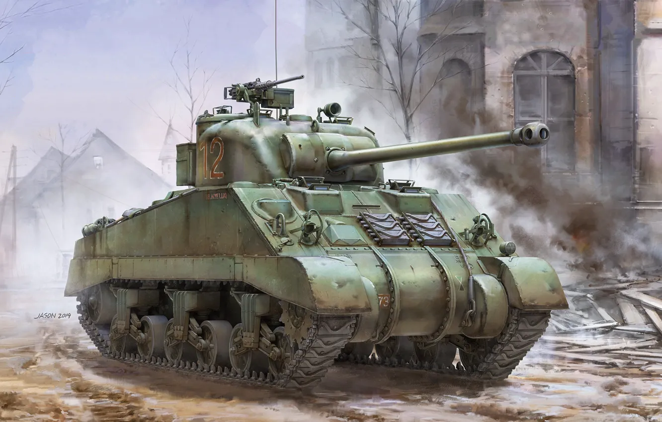 Photo wallpaper Tank, Sherman, British Army, Sherman Firefly Vc, British Sherman