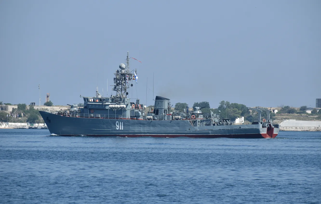 Photo wallpaper sea, minesweeper, Ivan holubec