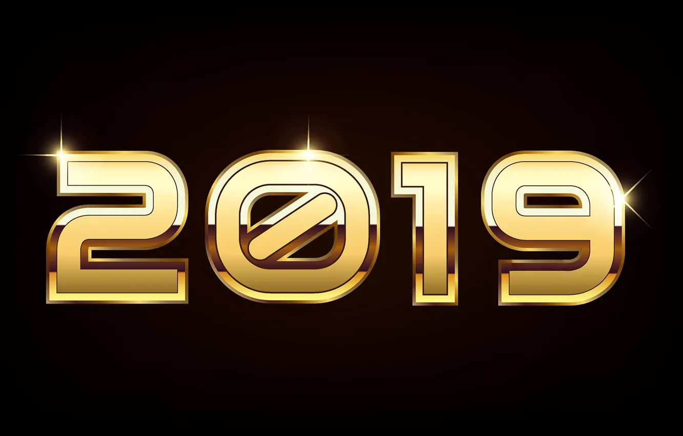 Photo wallpaper new year, figures, 2019