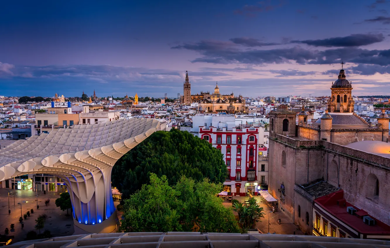 Photo wallpaper building, home, area, architecture, Spain, Spain, Seville, Seville