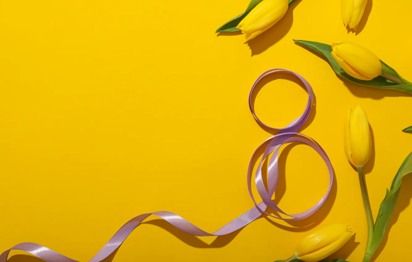 Photo wallpaper flowers, figures, tulips, March 8, flowers, tulips, spring, number