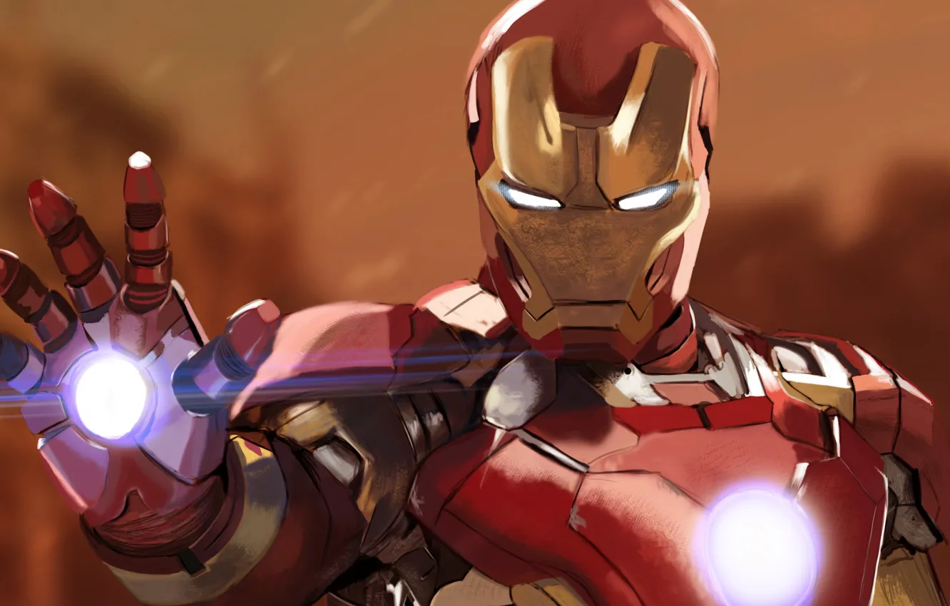 Photo wallpaper background, art, costume, helmet, Iron man, Iron Man, comic, MARVEL