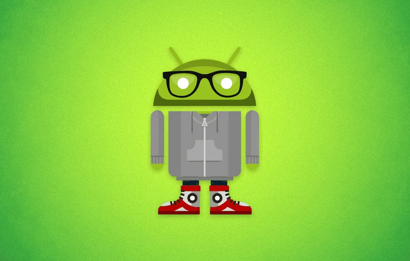 Photo wallpaper Android, BACKGROUND, GLASSES, SNEAKERS, LOGO, SAVER, ANDROID