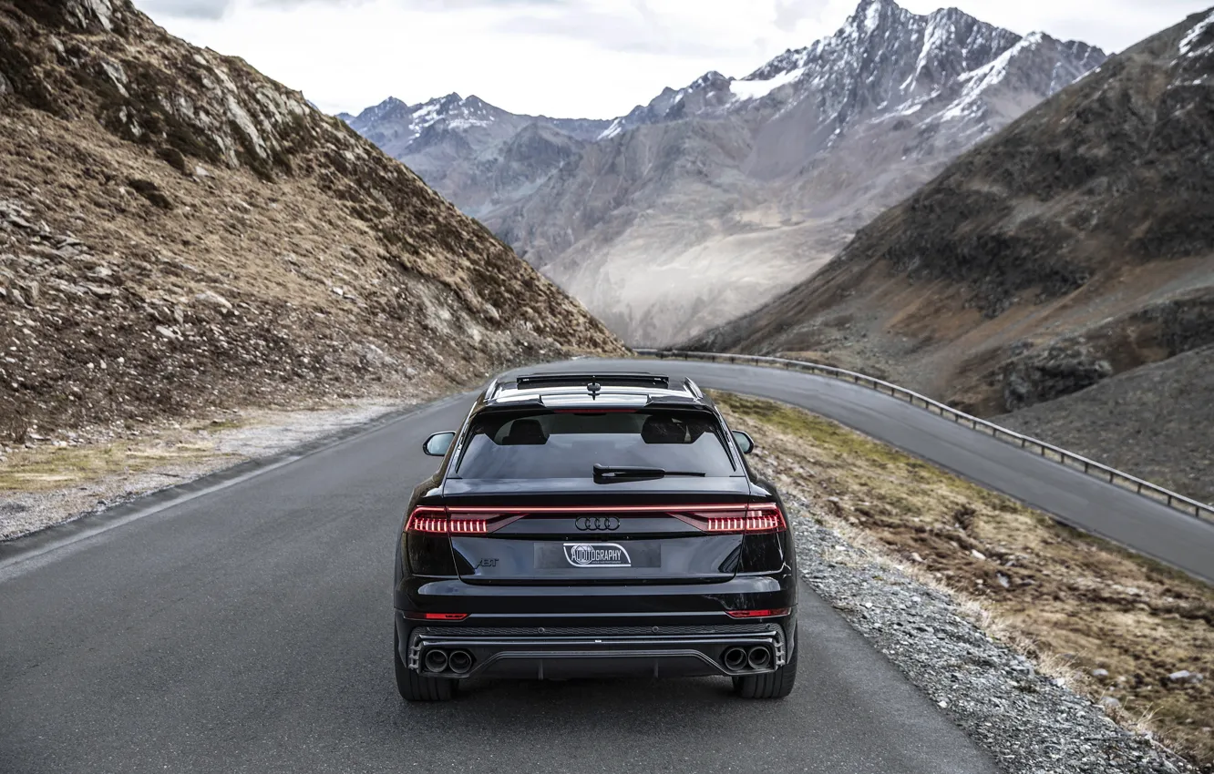 Photo wallpaper mountains, Audi, TDI, rear view, crossover, ABBOT, 2019, SQ8