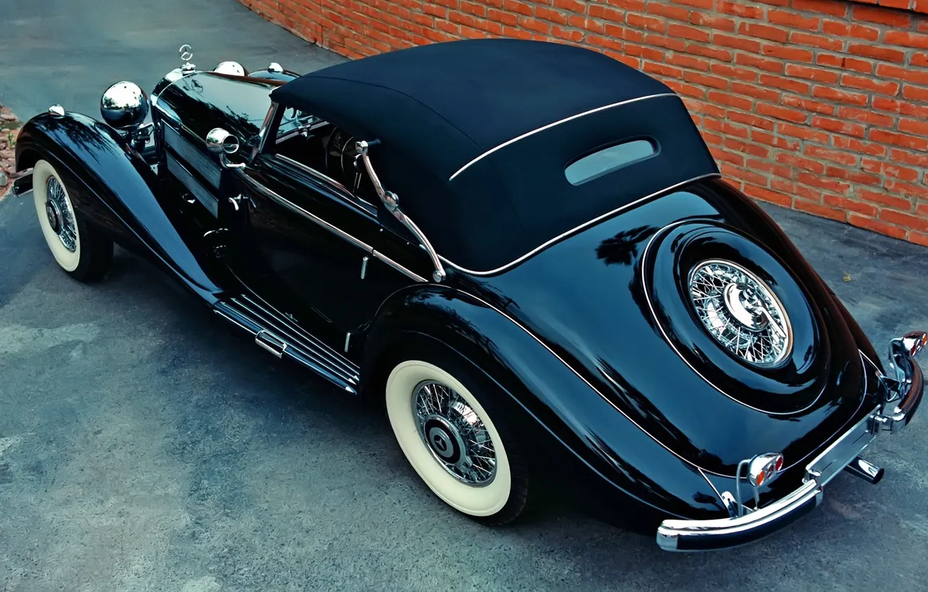 Photo wallpaper road, wall, brick, 540k Cabriolet B 1936