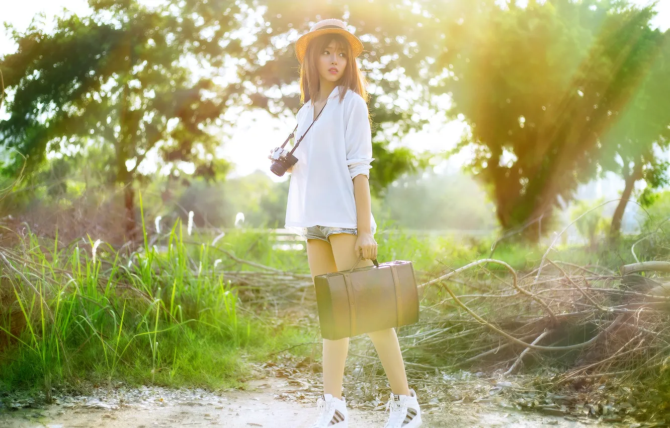 Photo wallpaper summer, girl, Asian