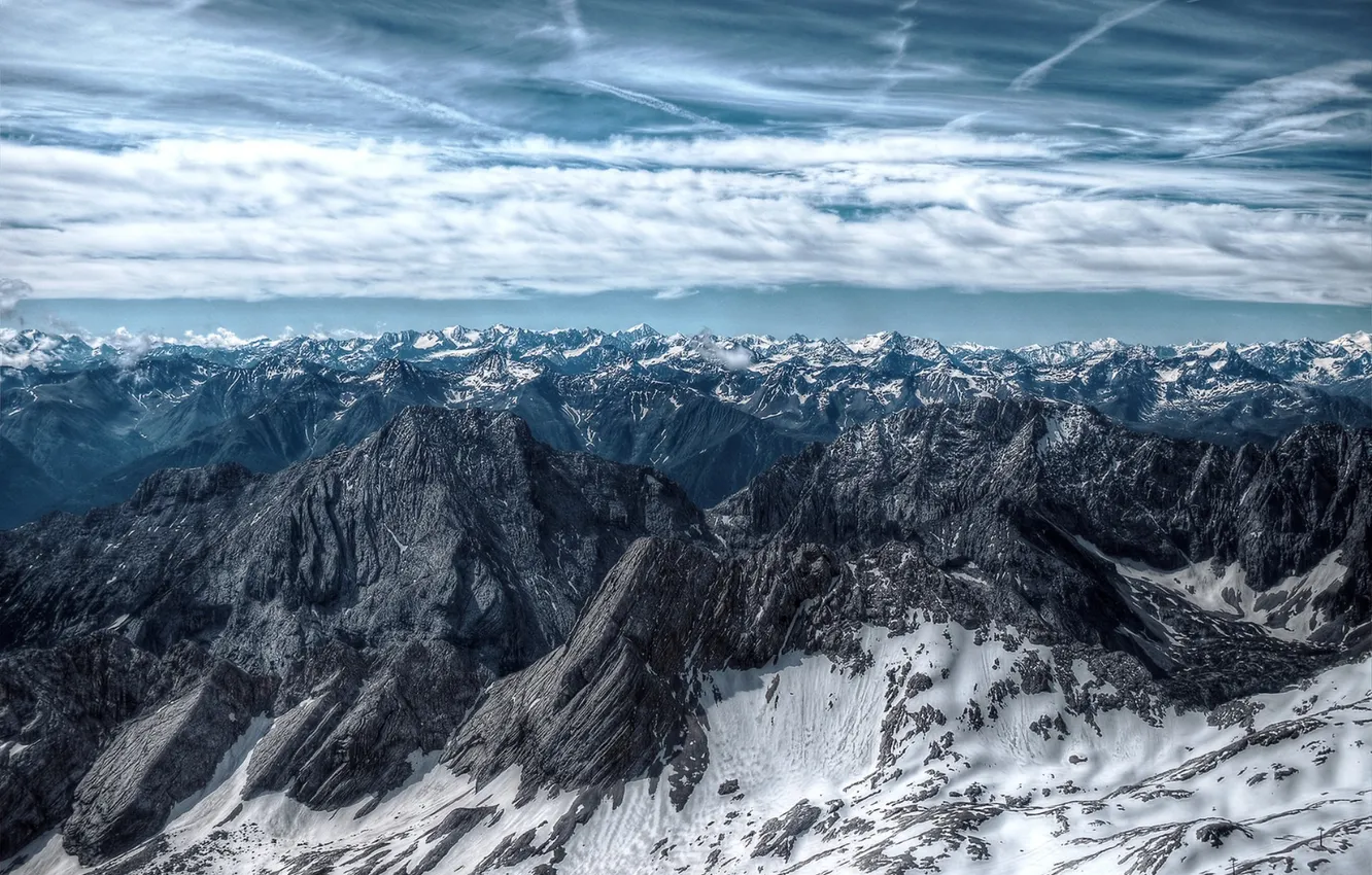 Photo wallpaper the sky, mountains, nature